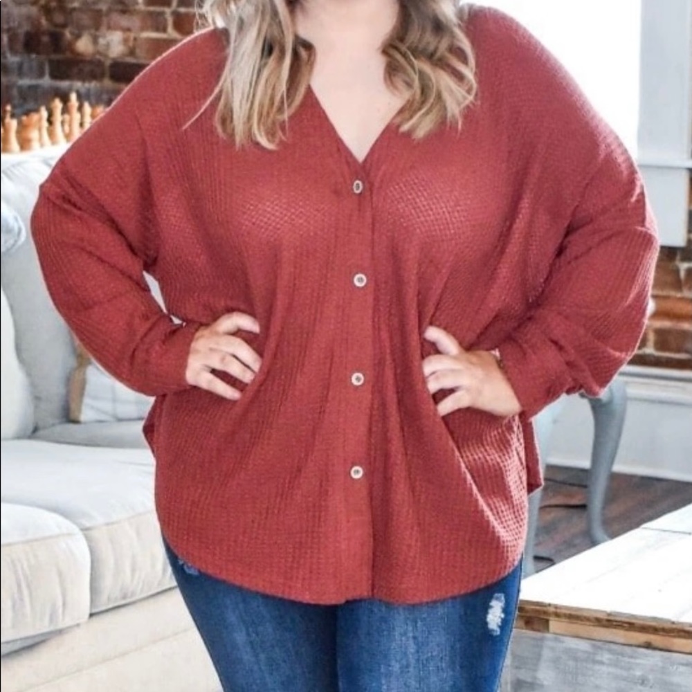 Brick Button Up Top